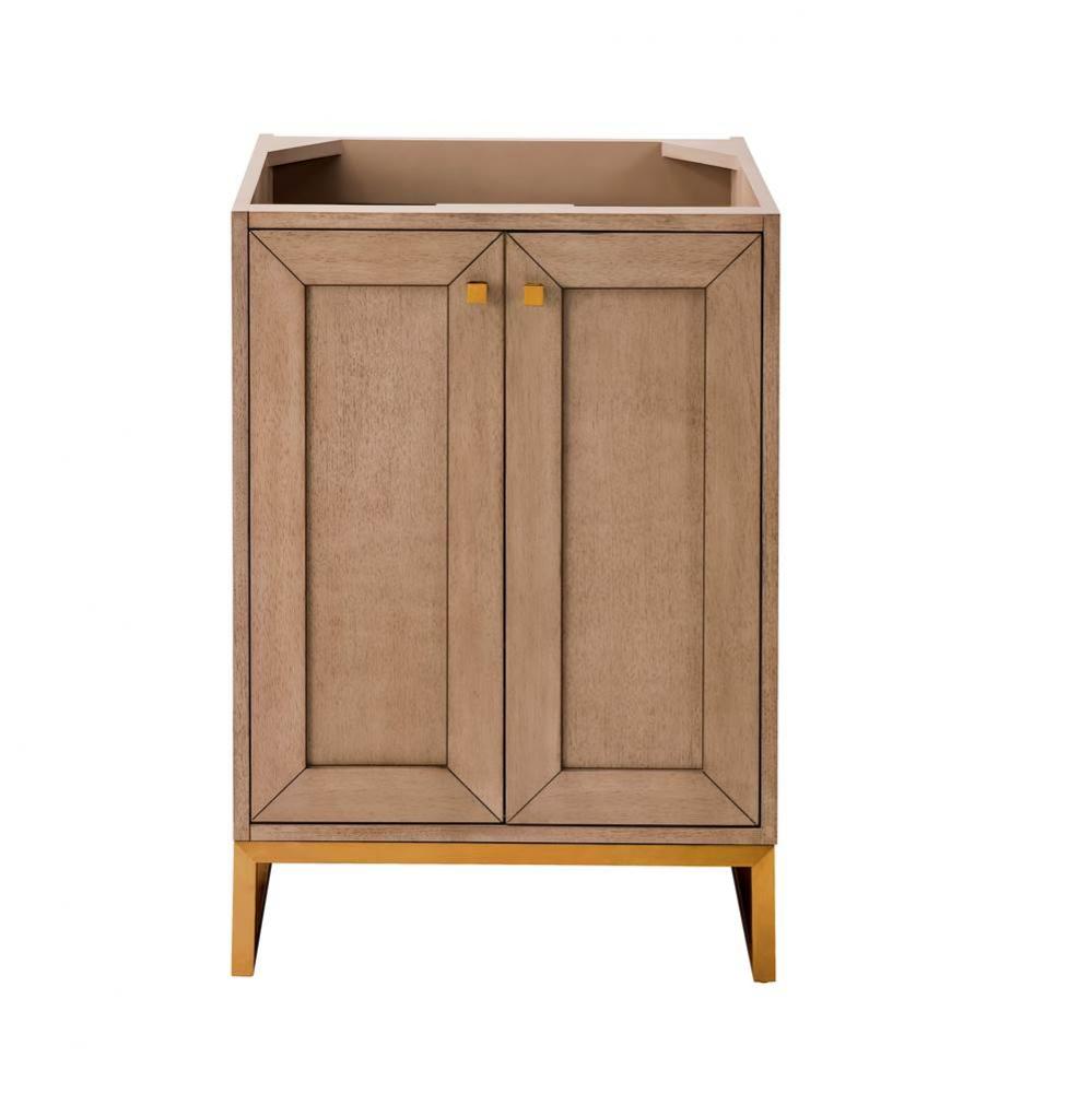 Chianti 24&apos;&apos; Single Vanity Cabinet, Whitewashed Walnut, Radiant Gold