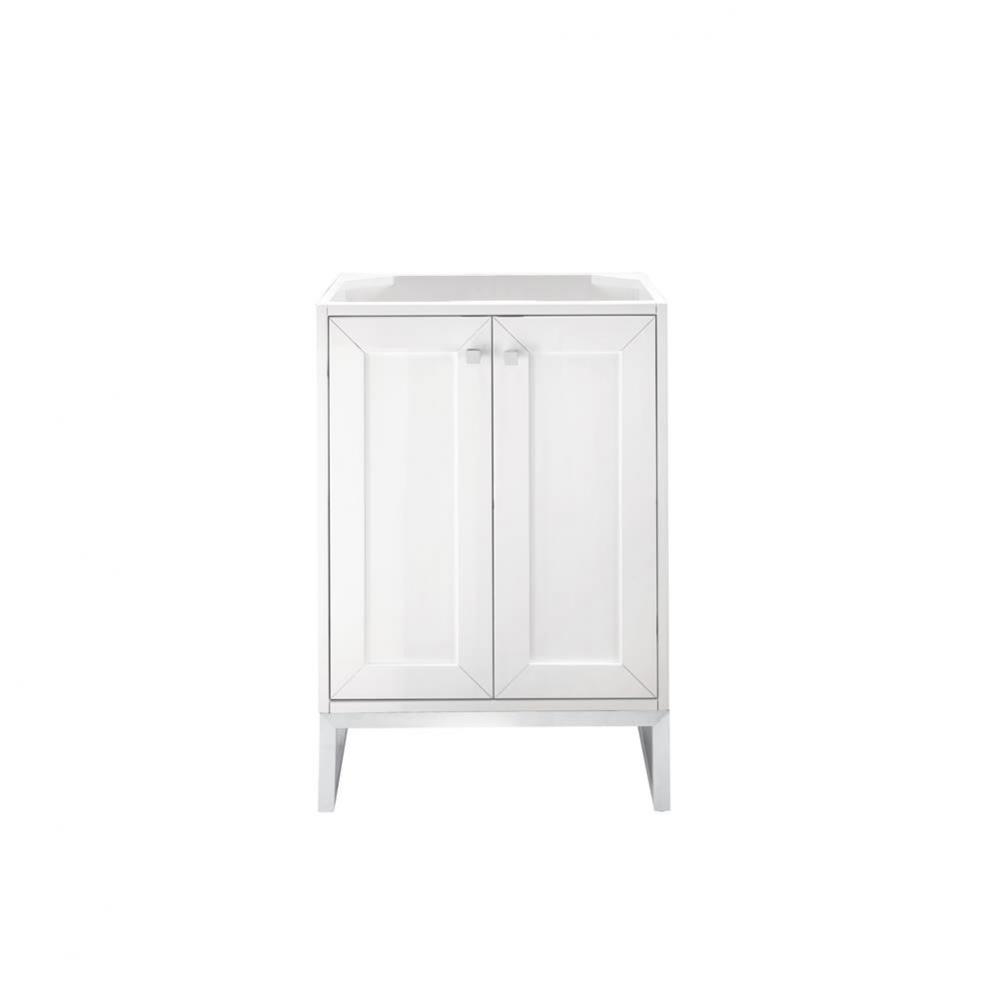 Chianti 24&apos;&apos; Single Vanity Cabinet, Glossy White, Brushed Nickel