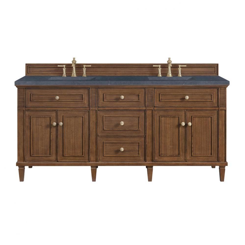 Lorelai 72&apos;&apos;Double Vanity, Mid-Century Walnut w/ 3 CM Charcoal Soapstone Quartz Top