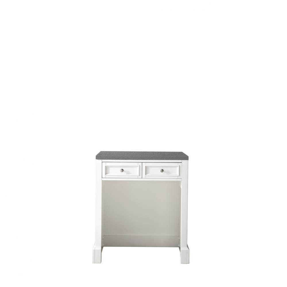 De Soto 30&apos;&apos; Countertop Unit, Bright White w/ 3 CM Grey Expo Quartz Top