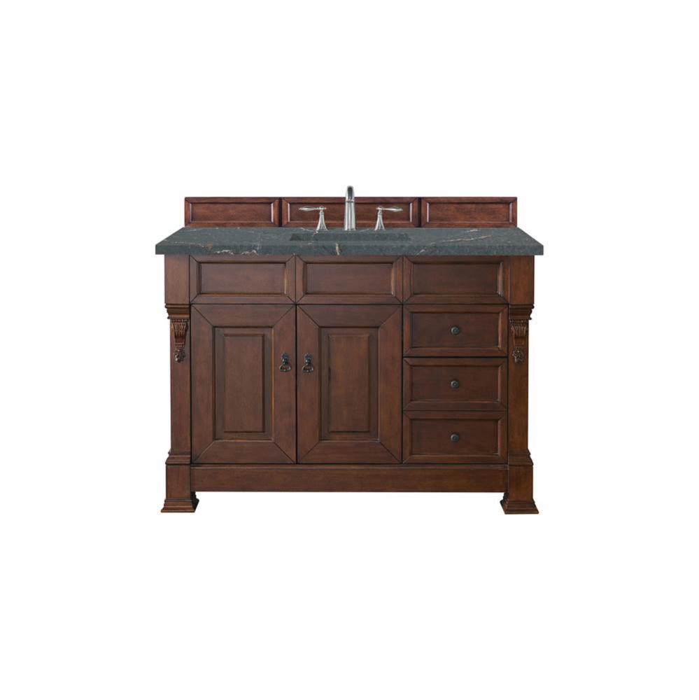 Brookfield 48&apos;&apos; Single Vanity, Warm Cherry w/ 3 CM Parisien Bleu Quartz Top