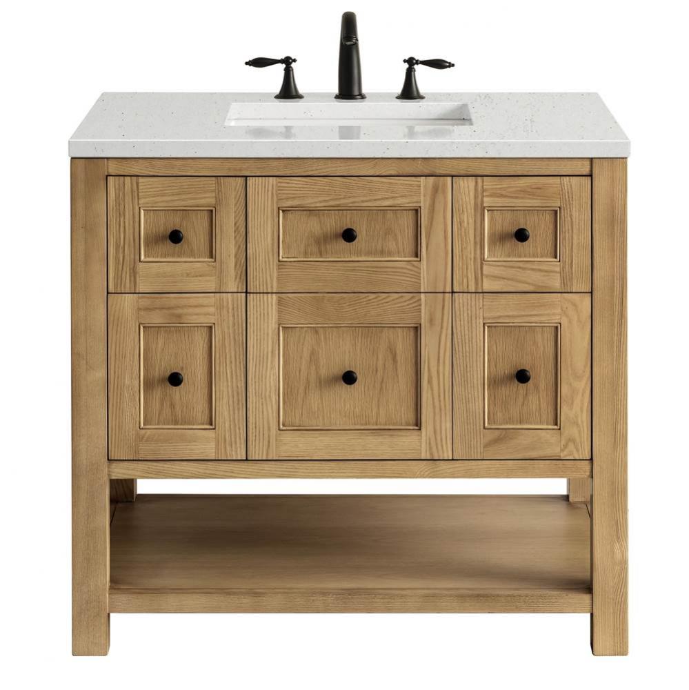 Breckenridge 36&apos;&apos; Single Vanity, Light Natural Oak w/ 3 CM Lime Delight Top