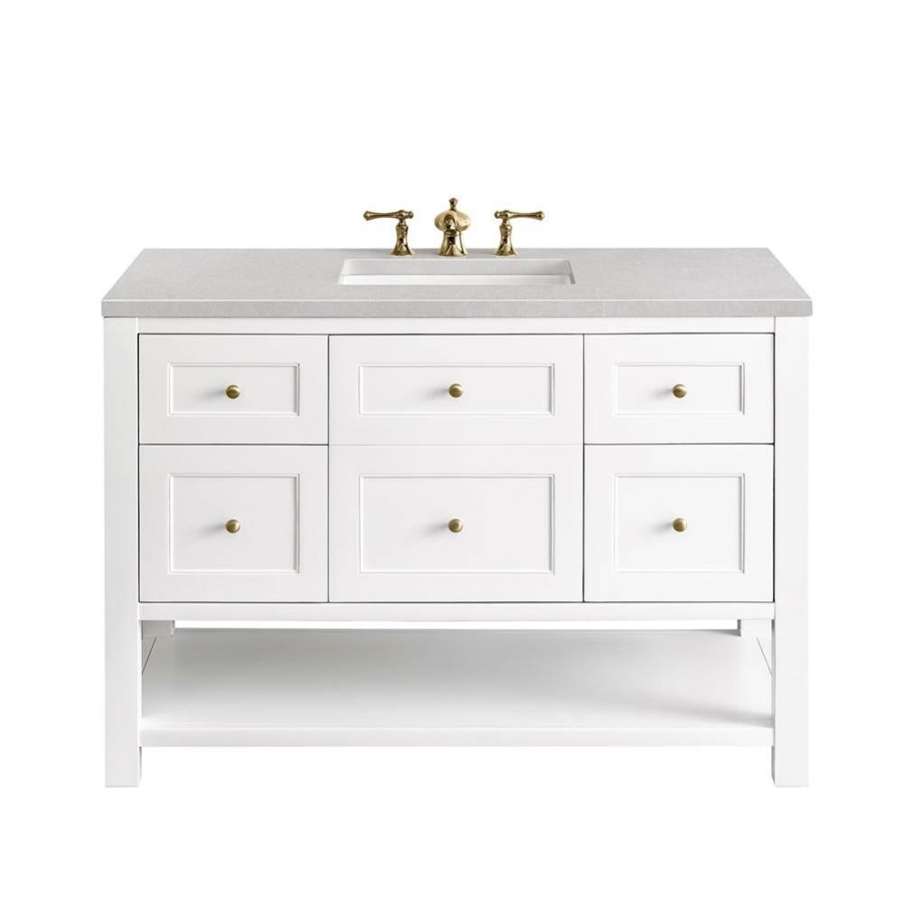 Breckenridge 48&apos;&apos; Single Vanity, Bright White w/ 3 CM Eternal Serena Top