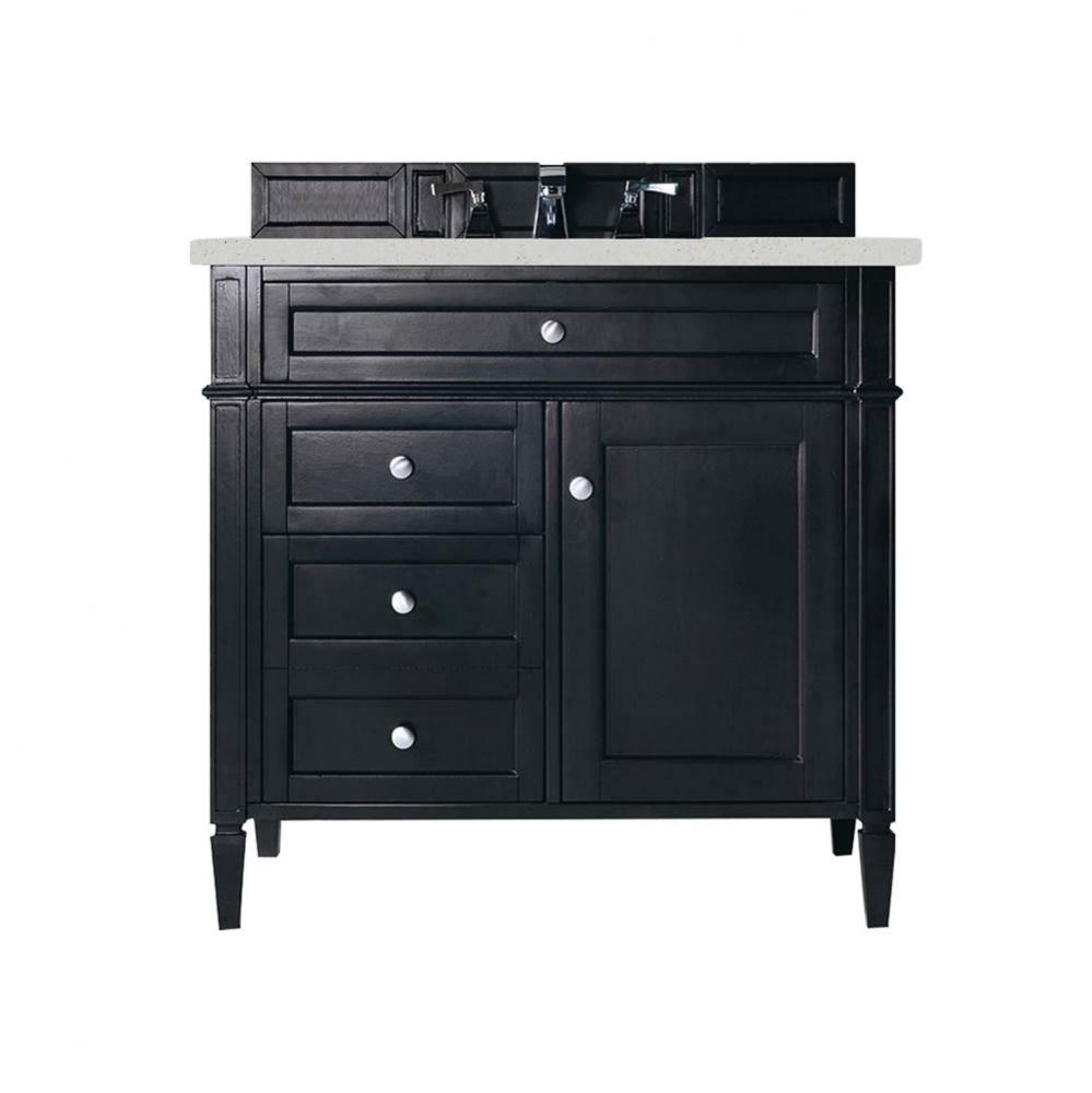 Brittany 36&apos;&apos; Single Vanity, Black Onyx w/ 3 CM Lime Delight Quartz Top