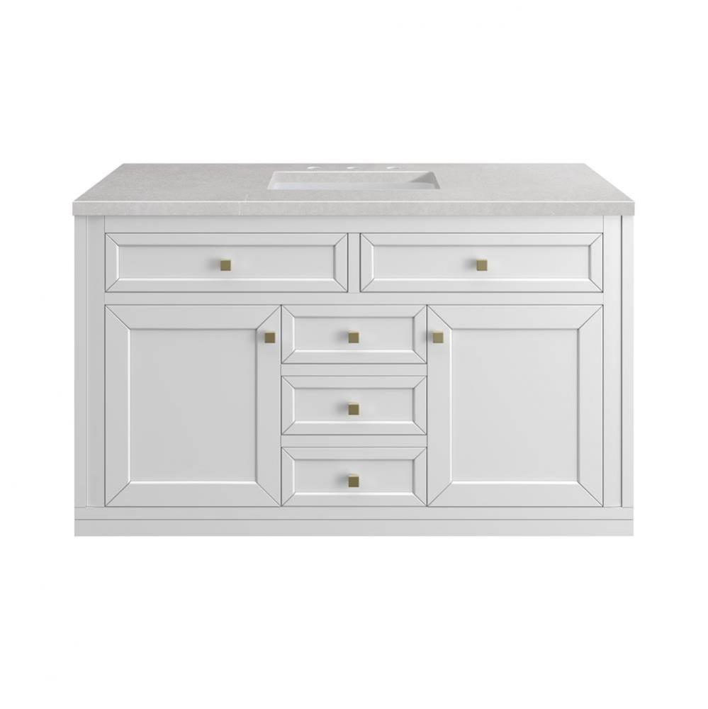 Chicago 48&apos;&apos; Single Vanity, Glossy White w/ 3 CM Eternal Serena Top