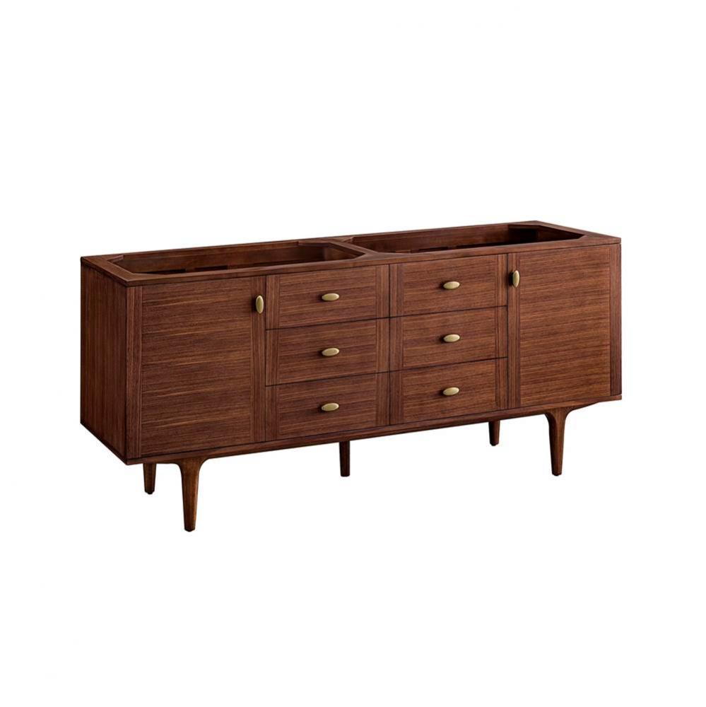 Amberly 72&apos;&apos; Double Vanity Cabinet, Mid-Century Walnut