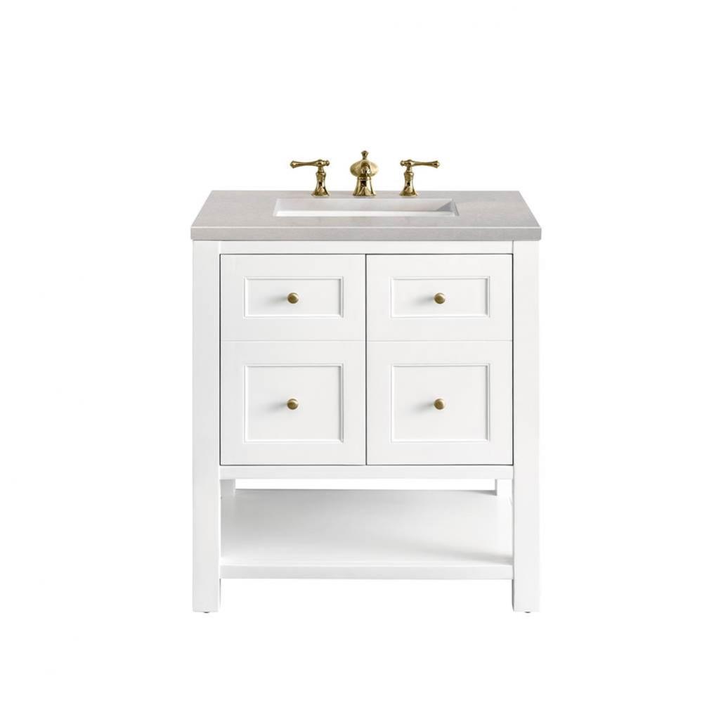 Breckenridge 30&apos;&apos; Single Vanity, Bright White w/ 3 CM Eternal Serena Top