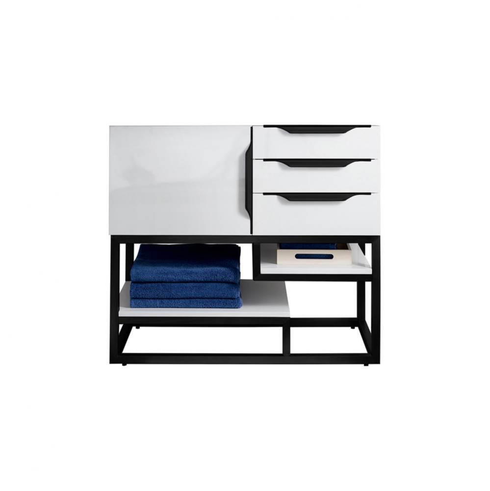 Columbia 36&apos;&apos; Single Vanity Cabinet, Glossy White, Matte Black