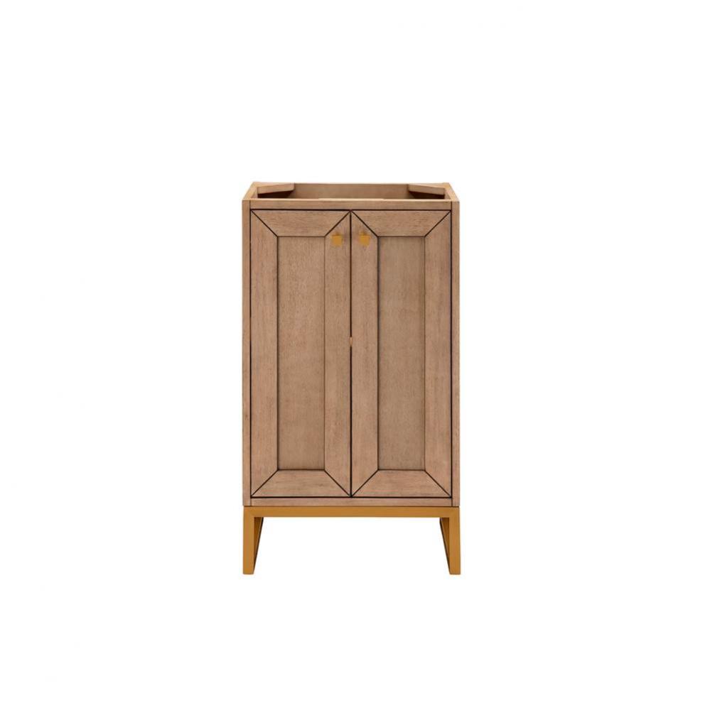 Chianti 20&apos;&apos; Single Vanity Cabinet, Whitewashed Walnut, Radiant Gold