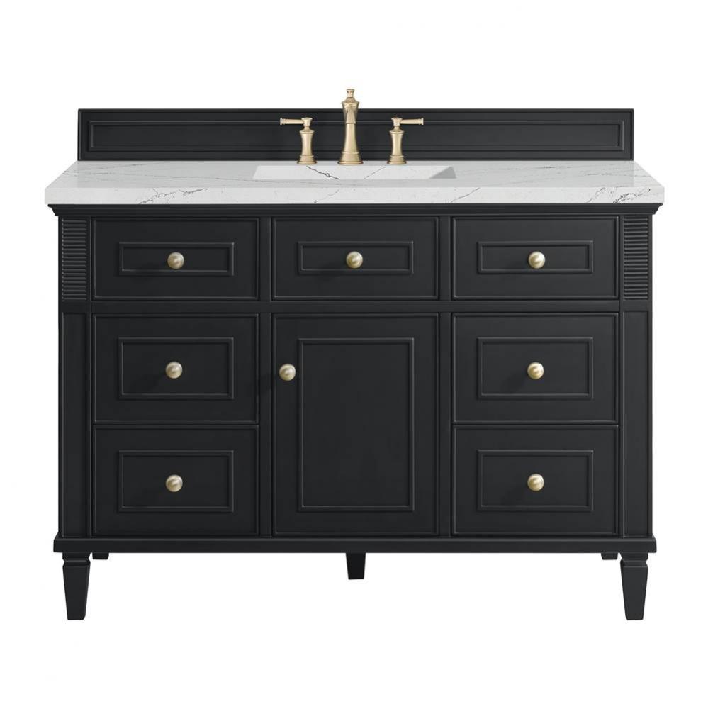 Lorelai 48&apos;&apos; Single Vanity, Black Onyx w/ 3 CM Ethereal Noctis Quartz Top