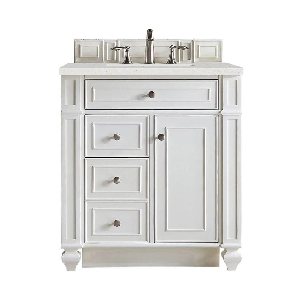 Bristol 30&apos;&apos; Single Vanity, Bright White w/ 3 CM Lime Delight Quartz Top