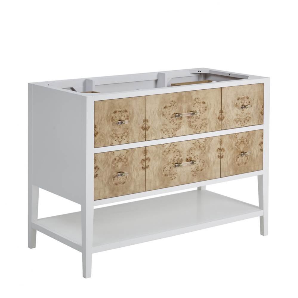 Olena 48&apos;&apos; Single Vanity, Light Mappa Burl and Polished White