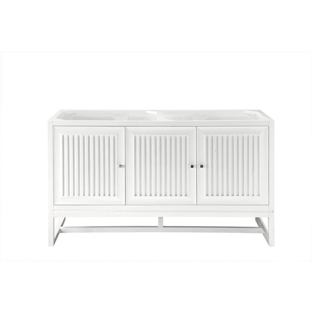 Athens 60&apos;&apos; Double Vanity Cabinet, Glossy White