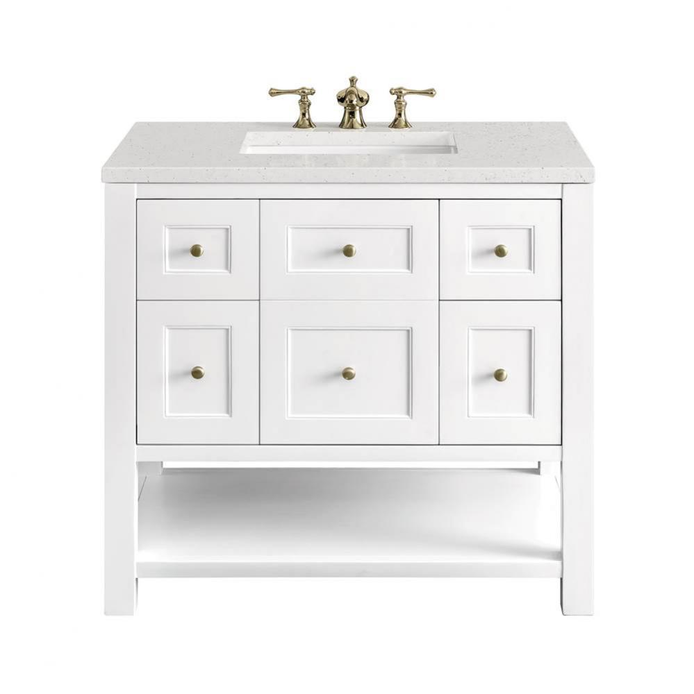 Breckenridge 36&apos;&apos; Single Vanity, Bright White w/ 3 CM Lime Delight Top