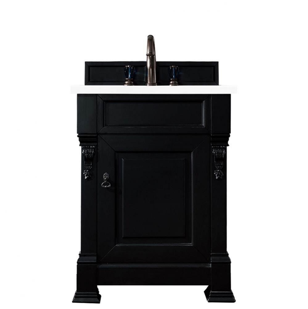 Brookfield 26&apos;&apos; Single Vanity, Antique Black w/ 3 CM White Zeus Quartz Top