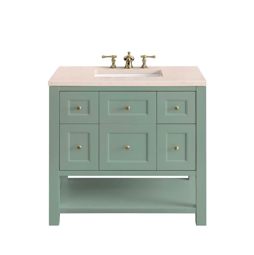 Breckenridge 36&apos;&apos; Single Vanity, Smokey Celadon w/ 3 CM Eternal Marfil Top