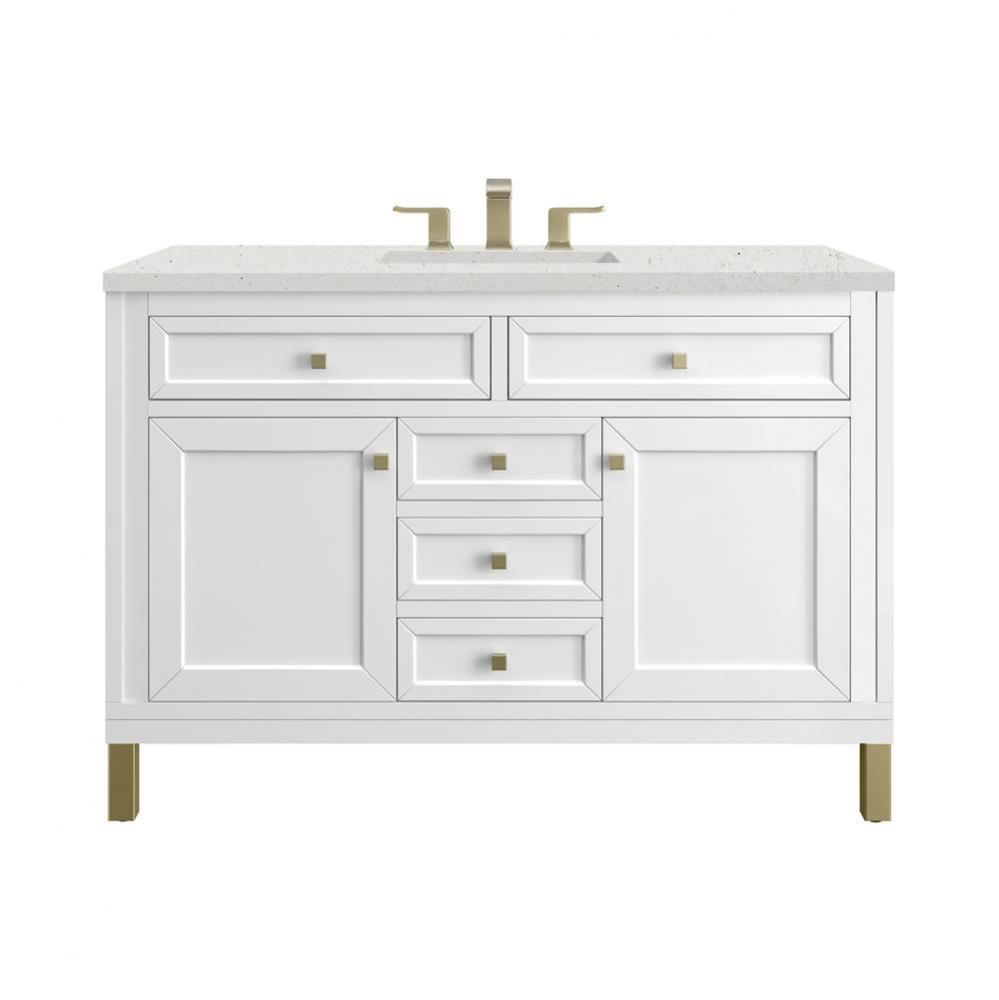 Chicago 48&apos;&apos; Single Vanity, Glossy White w/ 3 CM Lime Delight Top