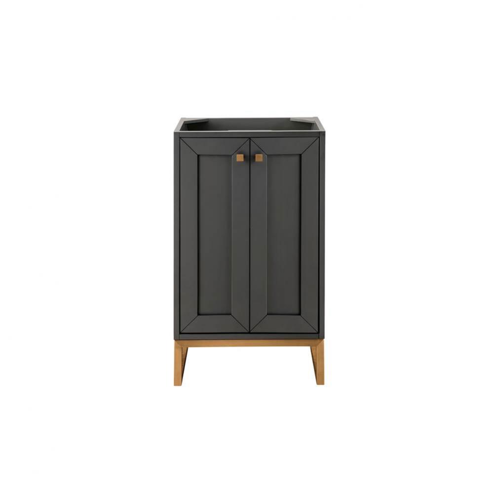 Chianti 20&apos;&apos; Single Vanity Cabinet, Mineral Grey, Radiant Gold