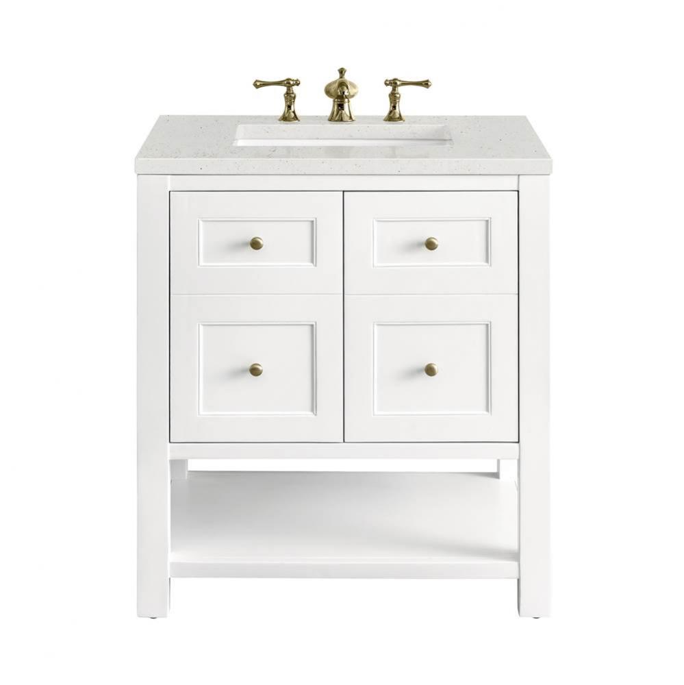 Breckenridge 30&apos;&apos; Single Vanity, Bright White w/ 3 CM Lime Delight Top