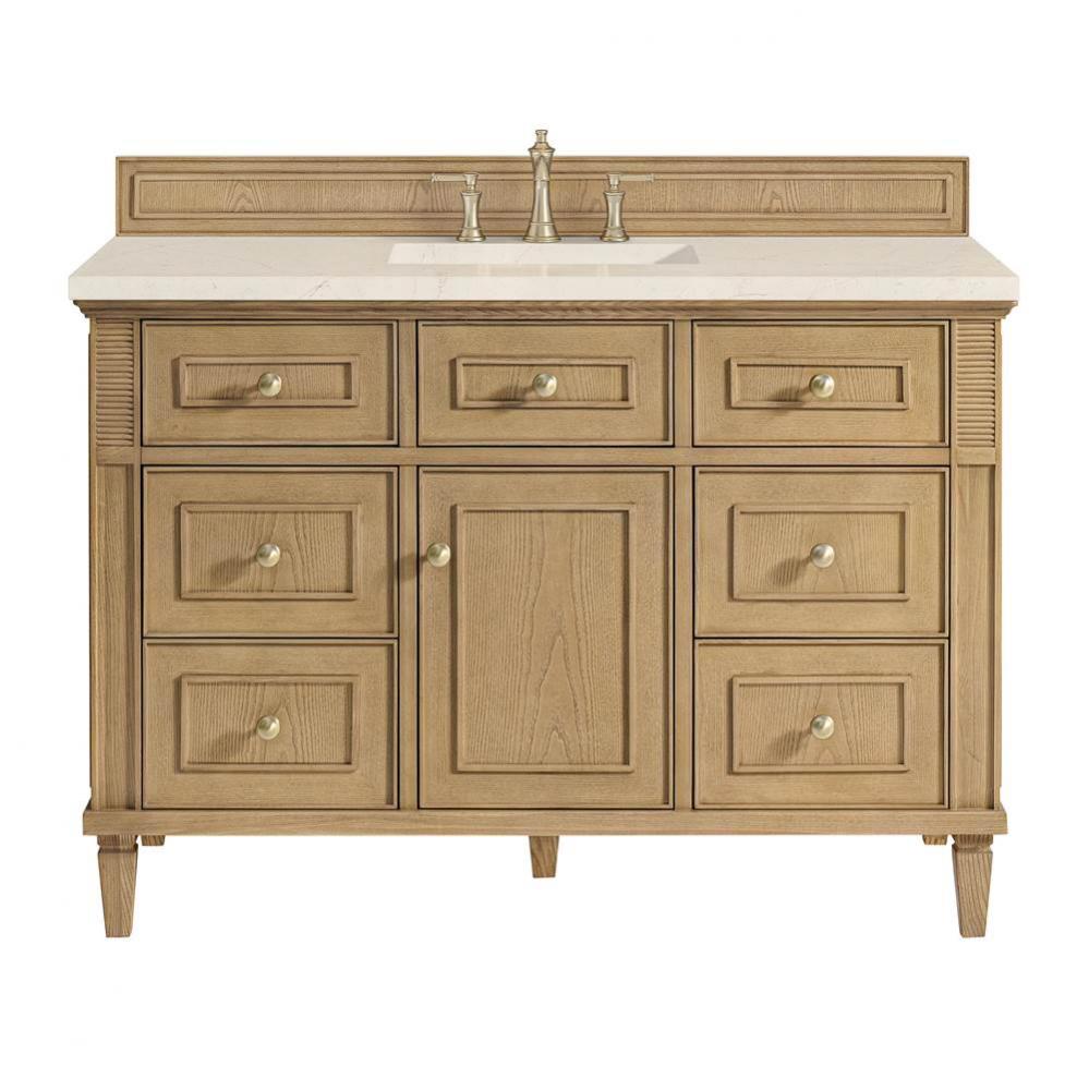 Lorelai 48&apos;&apos; Single Vanity, Light Natural Oak w/ 3 CM Eternal Marfil Quartz Top