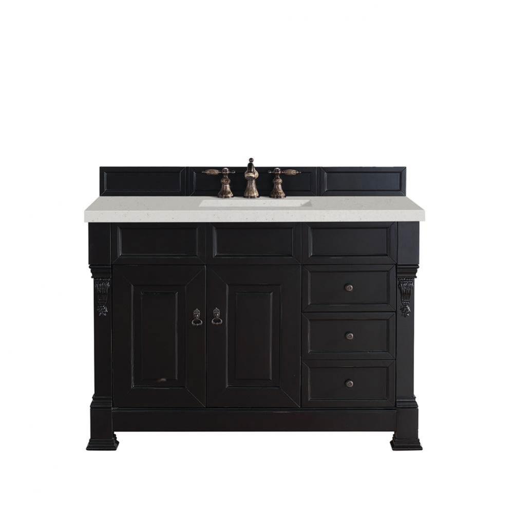 Brookfield 48&apos;&apos; Single Vanity, Antique Black w/ 3 CM Lime Delight Quartz Top