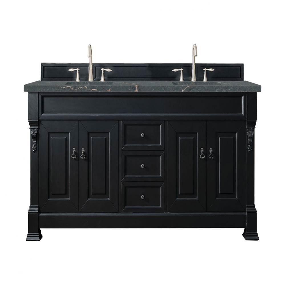 Brookfield 72&apos;&apos; Double Vanity, Antique Black w/ 3 CM Parisien Bleu Quartz Top