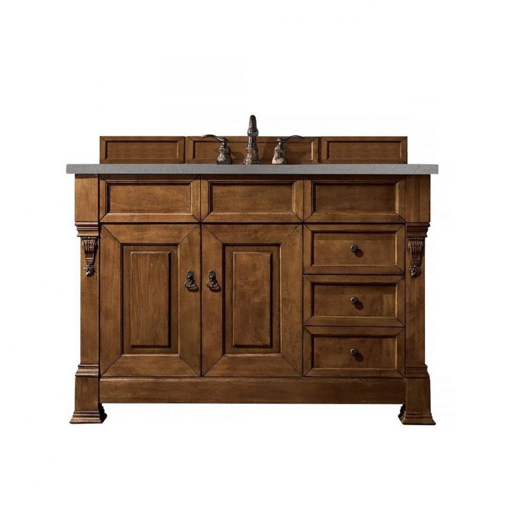 Brookfield 48&apos;&apos; Single Vanity, Country Oak w/ 3 CM Grey Expo Quartz Top