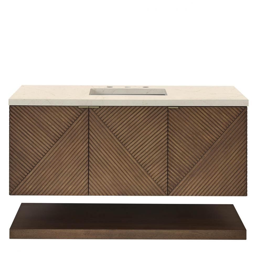 Marcello 48&apos;&apos; Single Vanity, Chestnut w/ 3 CM Eternal Marfil Quartz Top