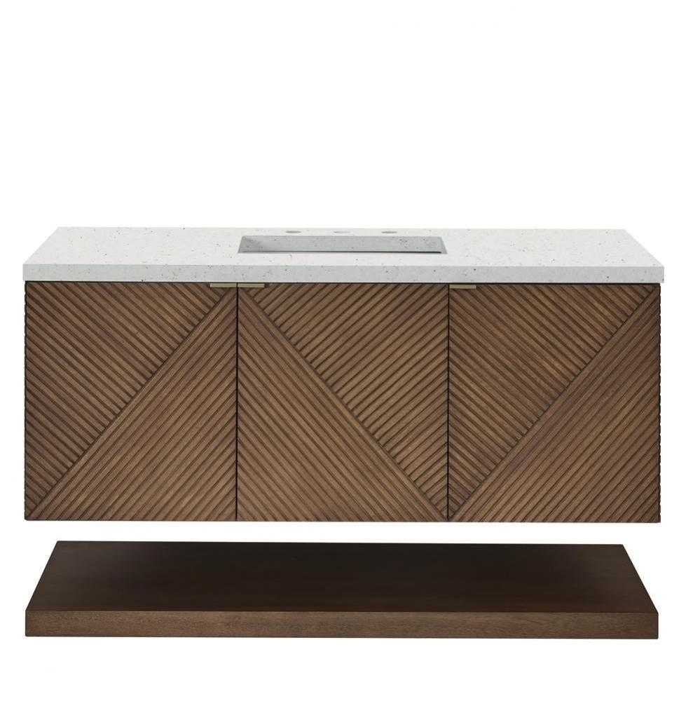 Marcello 48&apos;&apos; Single Vanity, Chestnut w/ 3 CM Lime Delight Quartz Top