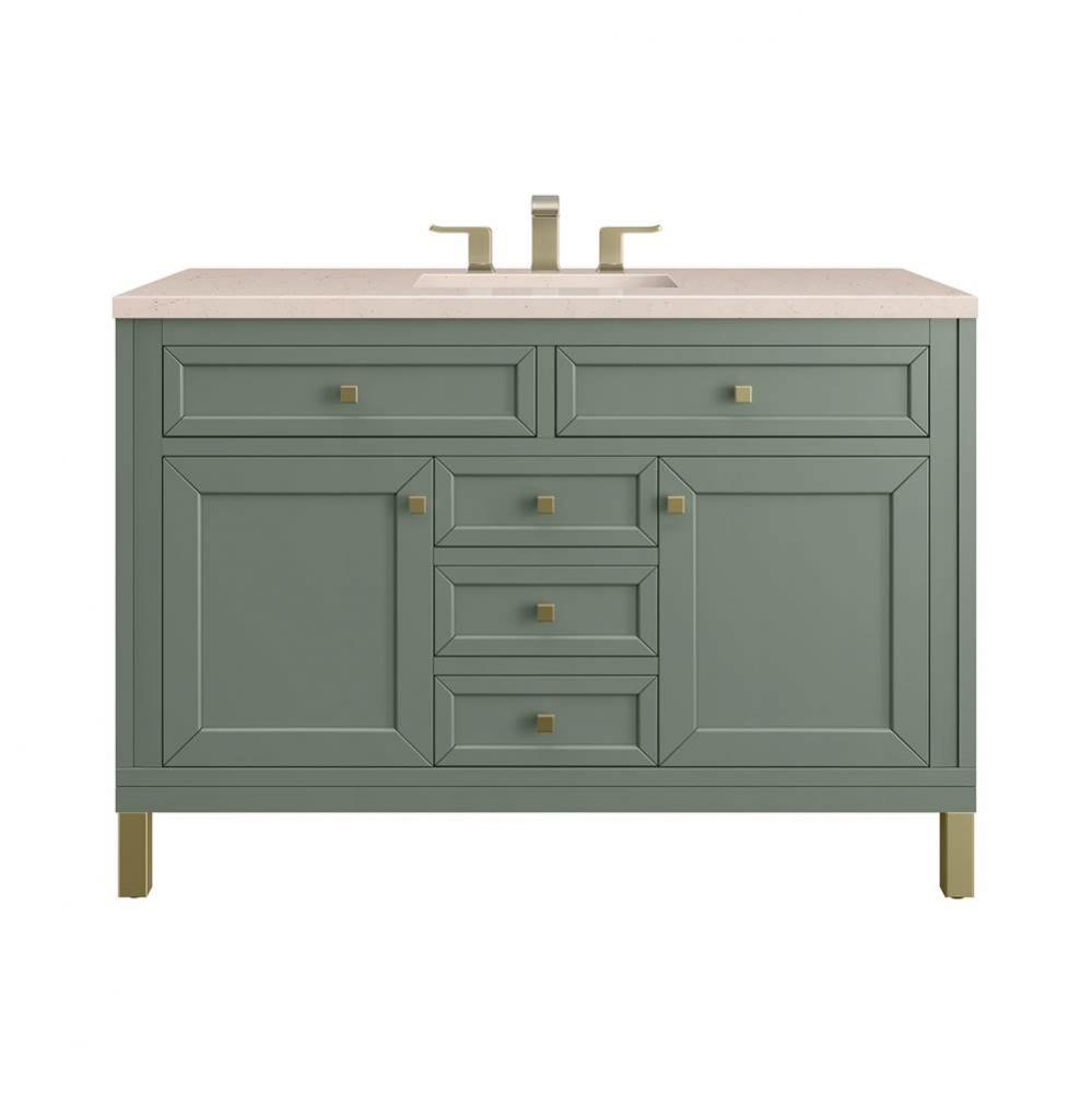 Chicago 48&apos;&apos; Single Vanity, Smokey Celadon w/ 3 CM Eternal Marfil Top