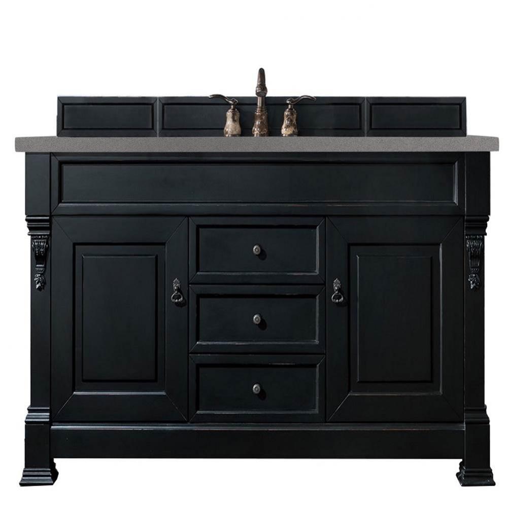 Brookfield 60&apos;&apos; Single Vanity, Antique Black w/ 3 CM Grey Expo Quartz Top