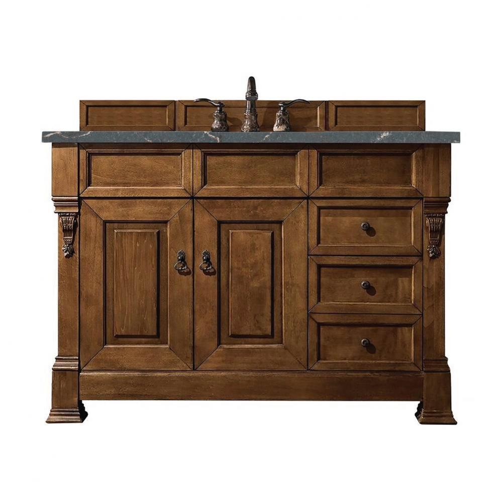 Brookfield 48&apos;&apos; Single Vanity, Country Oak w/ 3 CM Parisien Bleu Quartz Top