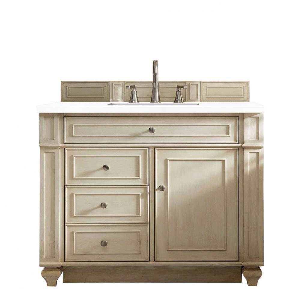 Bristol 36&apos;&apos; Single Vanity, Vintage Vanilla, w/ 3 CM White Zeus Quartz Top