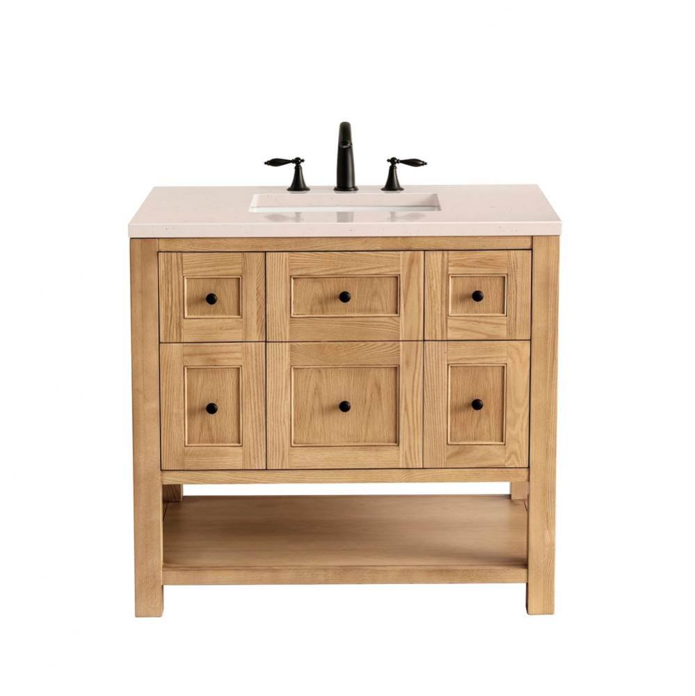 Breckenridge 36&apos;&apos; Single Vanity, Light Natural Oak w/ 3 CM Eternal Marfil Top