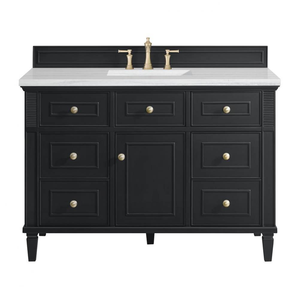 Lorelai 48&apos;&apos; Single Vanity, Black Onyx w/ 3 CM Arctic Fall Solid Surface Top