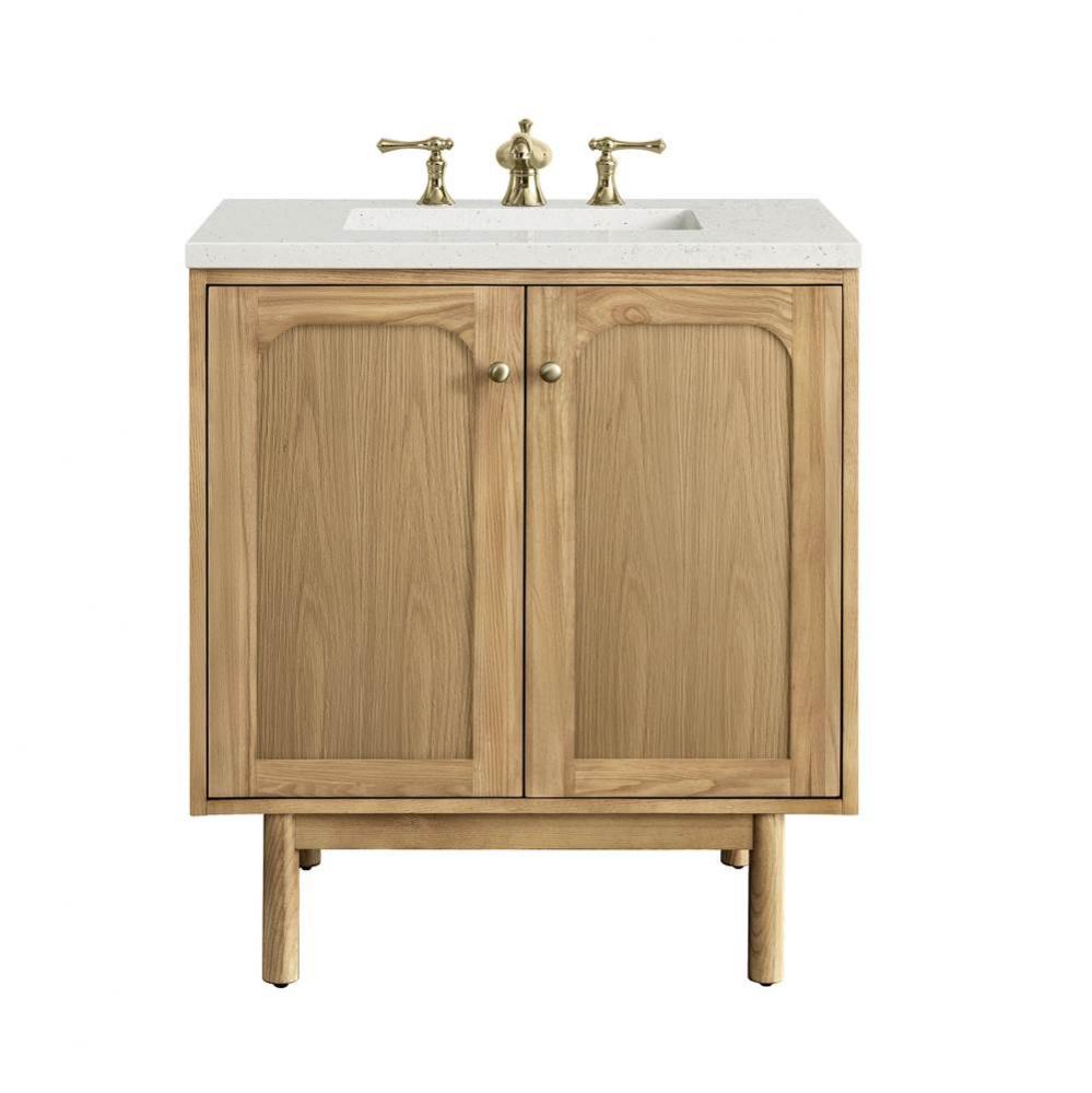 Laurent 30&apos;&apos; Single Vanity, Light Natural Oak w/ 3 CM Lime Delight Top