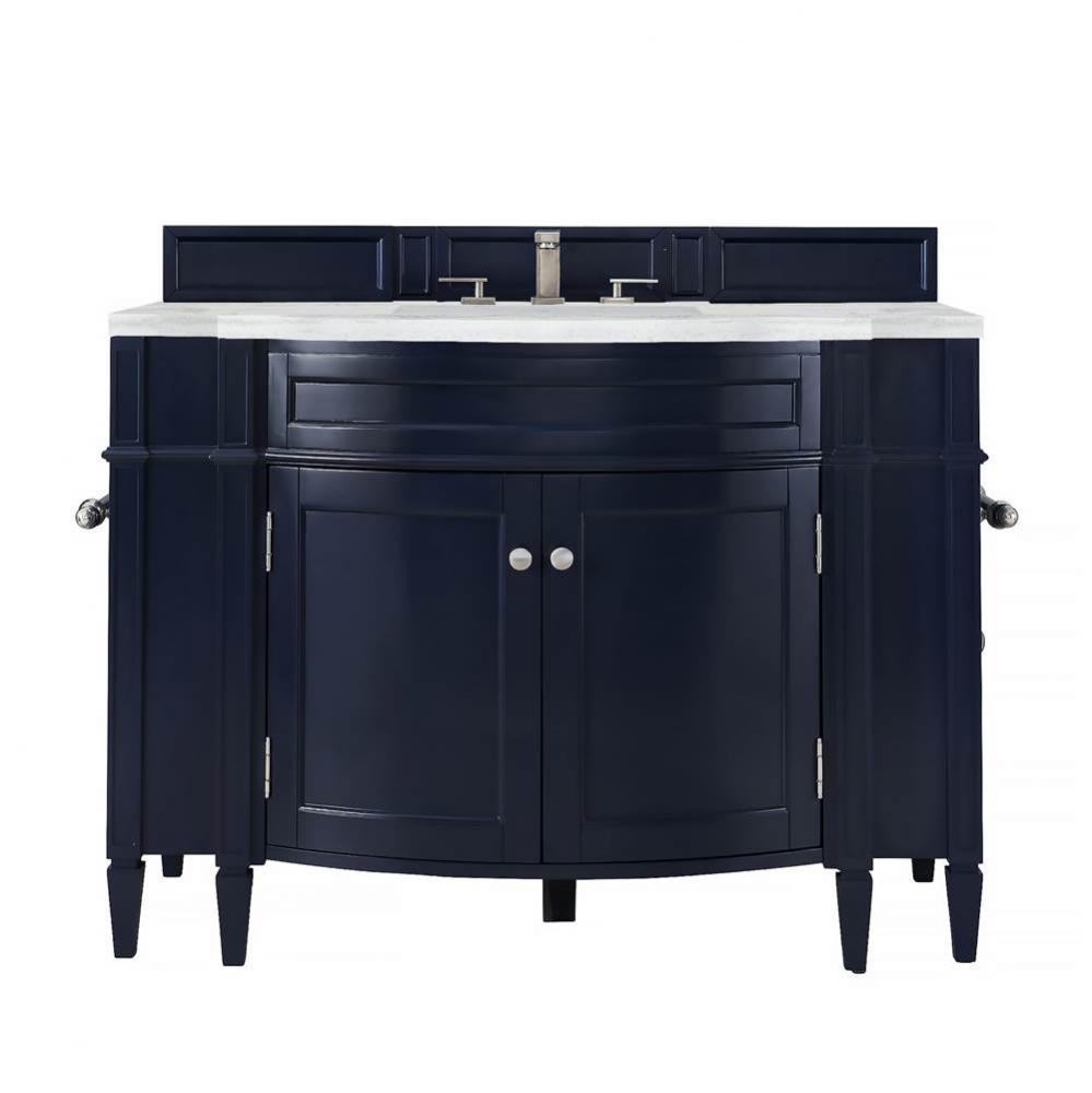 Brittany 46&apos;&apos; Single Vanity, Victory Blue w/ 3 CM Arctic Fall Solid Surface Top