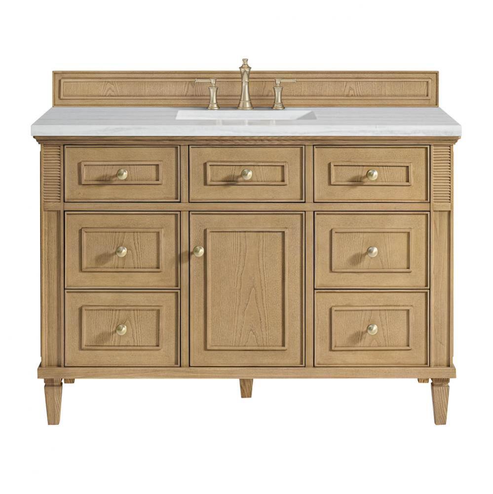 Lorelai 48&apos;&apos; Single Vanity, Light Natural Oak w/ 3 CM Arctic Fall Solid Surface Top