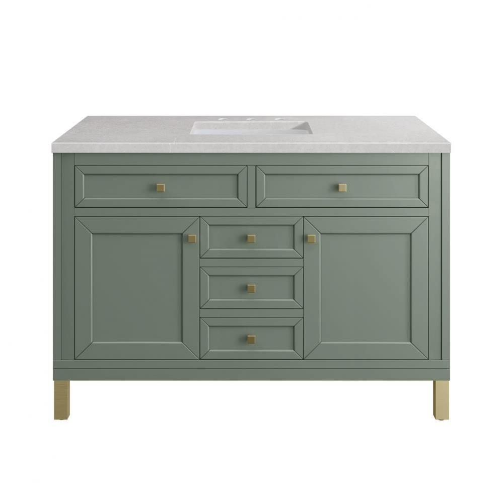 Chicago 48&apos;&apos; Single Vanity, Smokey Celadon w/ 3 CM Eternal Serena Top