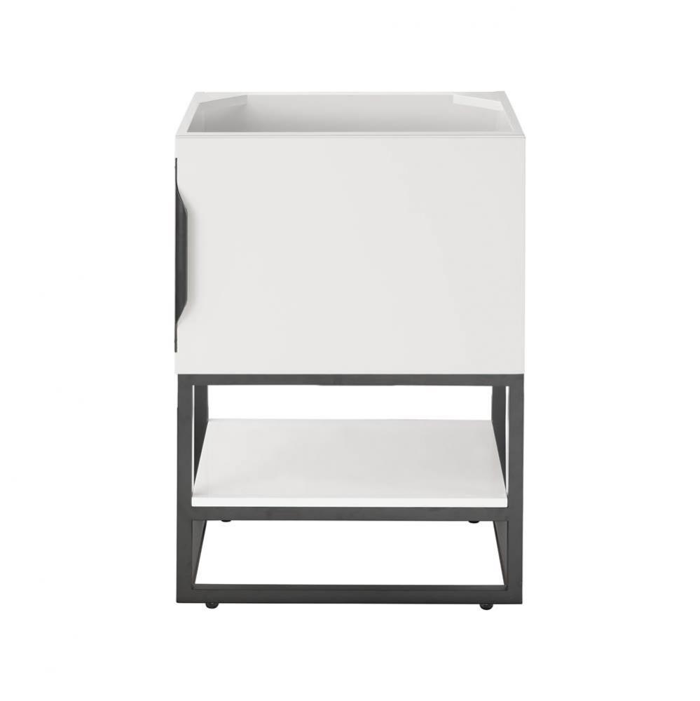 Columbia 24&apos;&apos; Single Vanity Cabinet, Glossy White, Matte Black