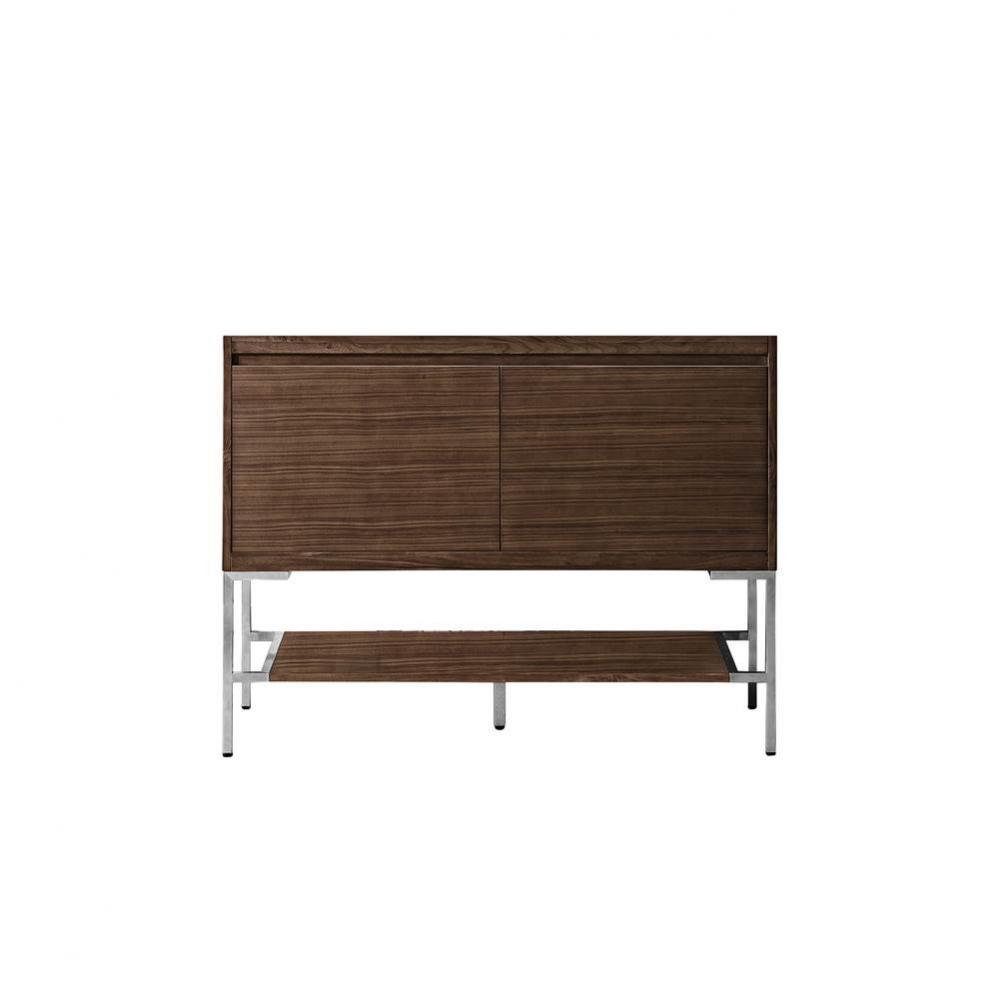 Mantova 47.3&apos;&apos; Single Vanity Cabinet, Mid-Century Walnut, Brushed Nickel Base