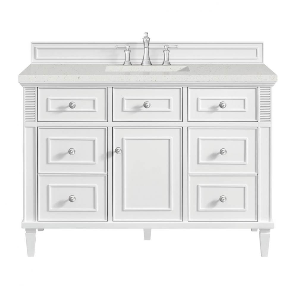 Lorelai 48&apos;&apos; Single Vanity, Bright White w/ 3 CM Lime Delight Quartz Top