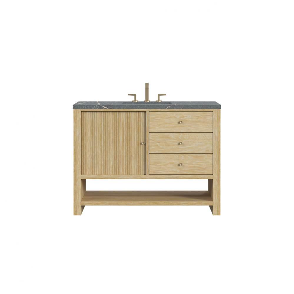 Marigot Single 48&apos;&apos; Single Vanity, Sunwashed Oak w/ 3 CM Parisien Blue Quartz Top