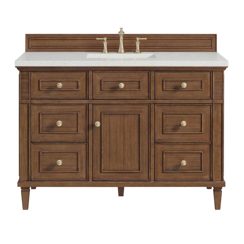 Lorelai 48&apos;&apos; Single Vanity, Mid-Century Walnut w/ 3 CM Lime Delight Quartz Top