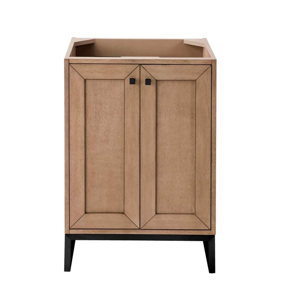 Chianti 24&apos;&apos; Single Vanity Cabinet, Whitewashed Walnut, Matte Black