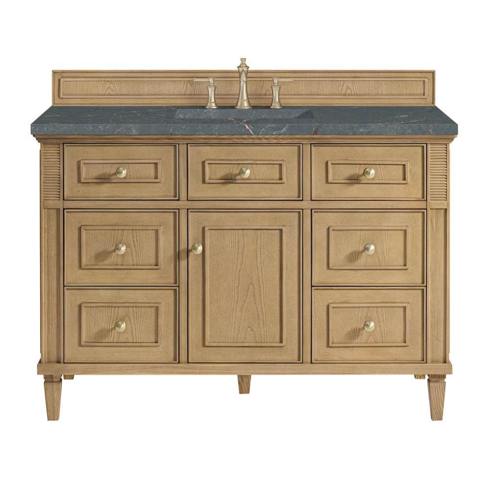 Lorelai 48&apos;&apos; Single Vanity, Light Natural Oak w/ 3 CM Parisien Blue Quartz Top