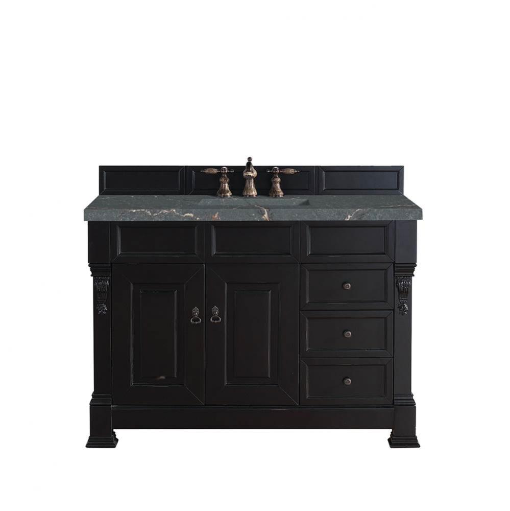 Brookfield 48&apos;&apos; Single Vanity, Antique Black w/ 3 CM Parisien Bleu Quartz Top