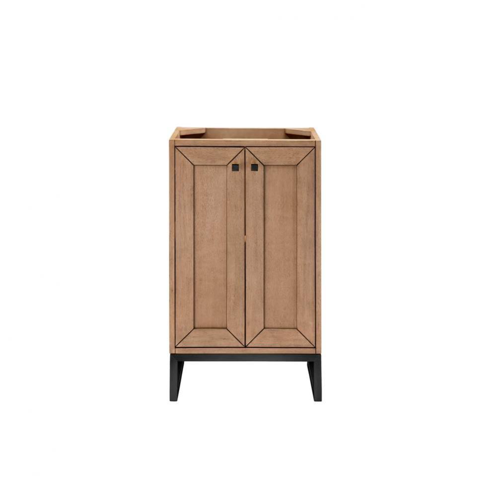 Chianti 20&apos;&apos; Single Vanity Cabinet, Whitewashed Walnut, Matte Black