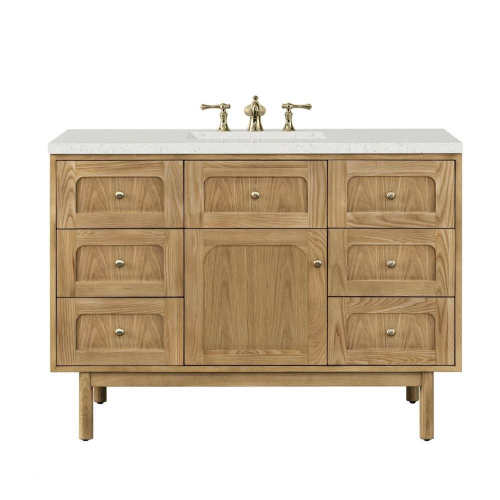 Laurent 48&apos;&apos; Single Vanity, Light Natural Oak w/ 3 CM Lime Delight Top