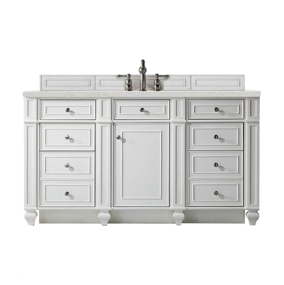 Bristol 60&apos;&apos; Single Vanity, Bright White w/ 3 CM Lime Delight Quartz Top